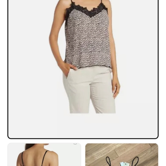 Everleigh Cream and Brown Lace Camisole Top - Picture 3 of 8